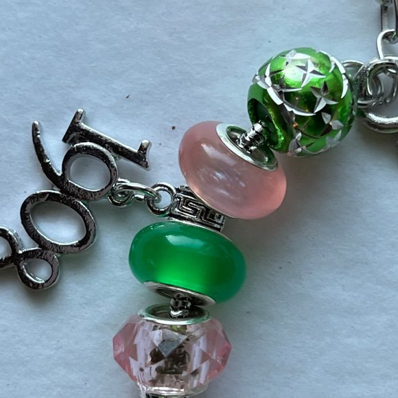 Alpha Kappa Alpha Cherish Charm Bracelet AKA - Picture 2 of 8